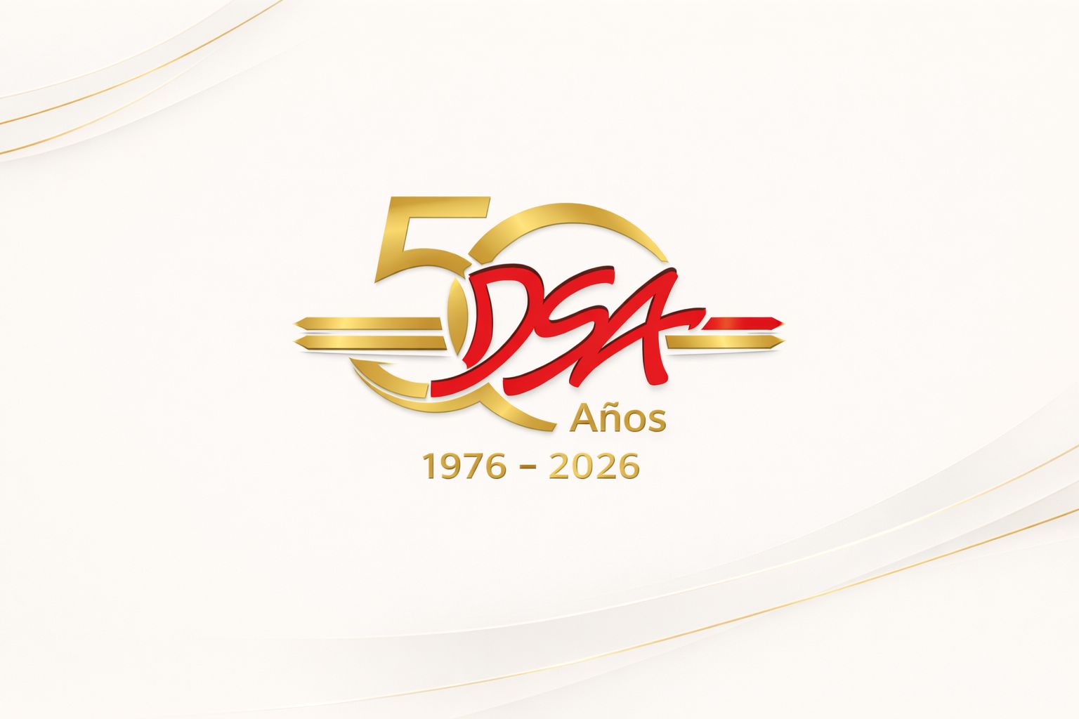 Logo conmemorativo de DSA 50 años, 1976 a 2026